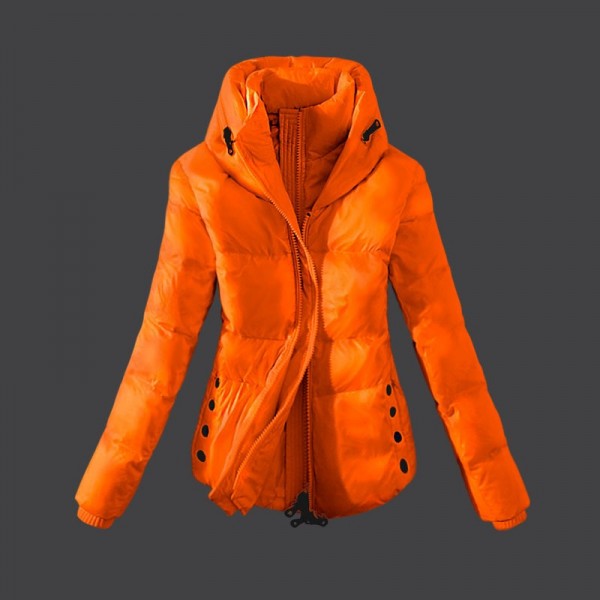 Moncler Donna Giù cappotto arancione Presa M1035